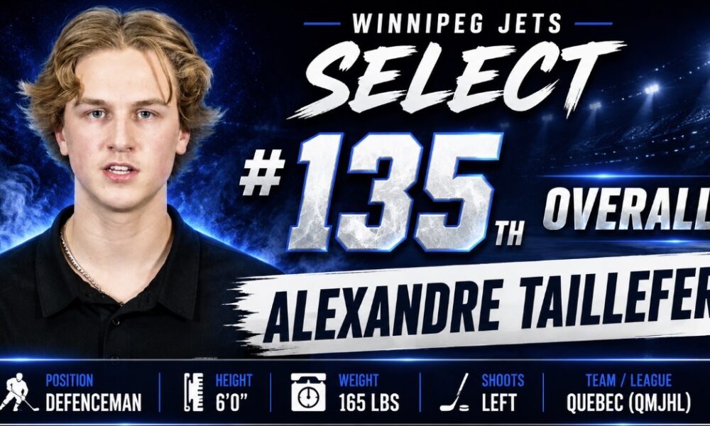 Winnipeg Jets 2026 5th Round Draft Pick (135th overall): Alexandre Taillefer – Illegal Curve Hockey