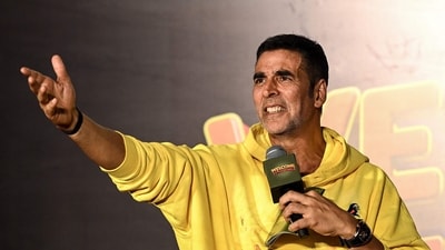 Akshay Kumar attends the promotion of his action-comedy film Welcome to the Jungle in Mumbai on June 23.

(Photo by Sujit JAISWAL / AFP)
