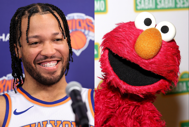 Jalen Brunson and Elmo end their feud at the New York Knicks' championship parade