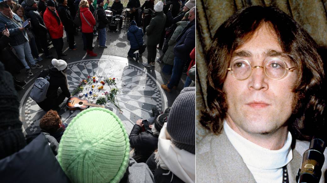 Click to play video: 'Strawberry Fields Forever: John Lennon fans gather at Central Park memorial 45 years after his death'