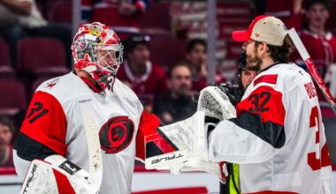 Frederik Andersen remains Hurricanes’ third-string at practice as Game 6 awaits