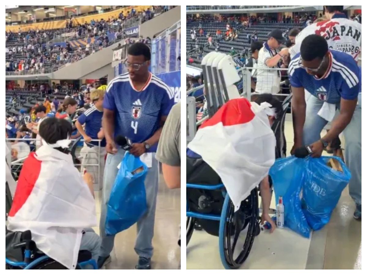 NFL's Jameis Winston wins hearts by joining Japanese fans to clean up stadium after World Cup game 
