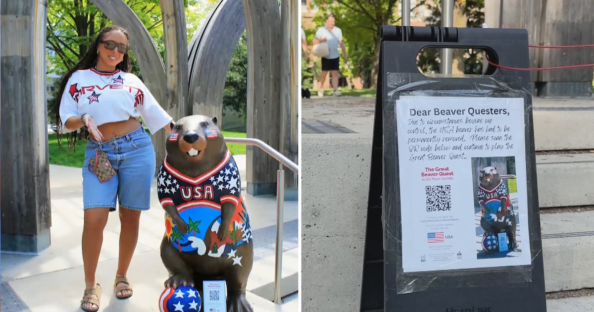 U.S.-themed World Cup beaver vandalized in Toronto