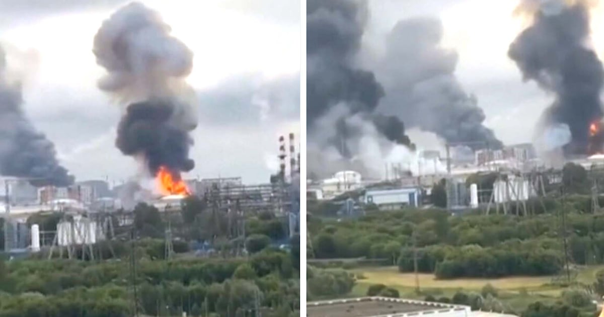 Ukrainian drones set a Moscow refinery ablaze in a major attack on the Russian capital - CTV News