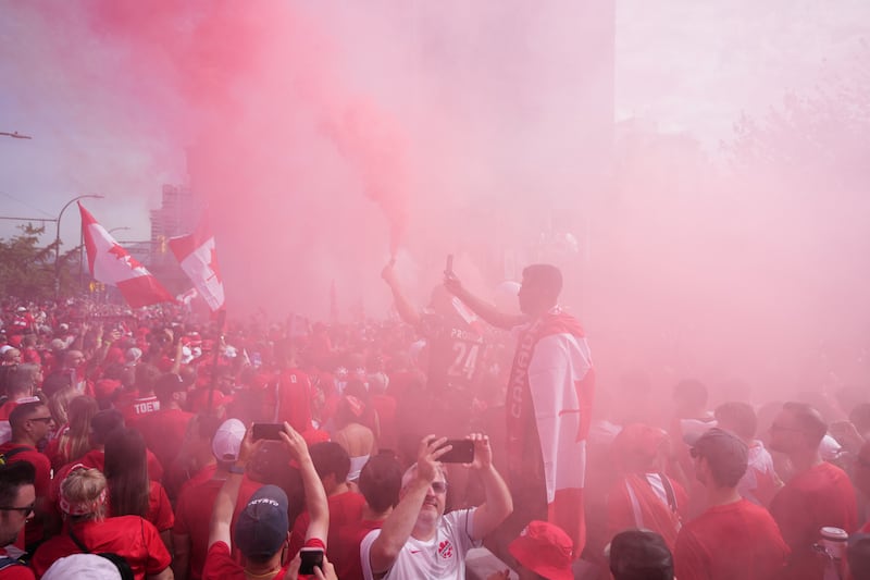 Canada vs. Switzerland fan march