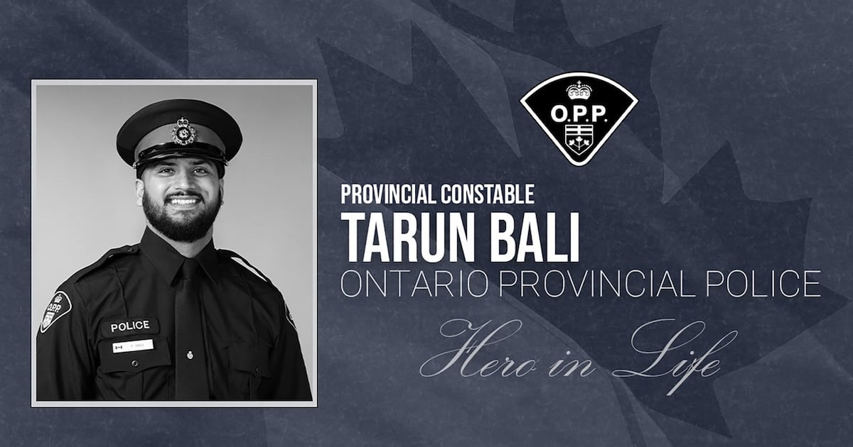 Funeral for Ontario police officer hit by car held today