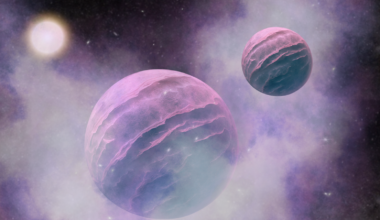 An illustration of the super-puff exoplanets TOI-791 b and TOI-791 c, with densities lower than that of candy floss they are the lightest planets ever discovered