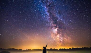 Milky Way Galaxy Looking Up Pointing
