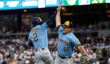 Athletics, Brewers combine for 29 runs in Vegas showcase game