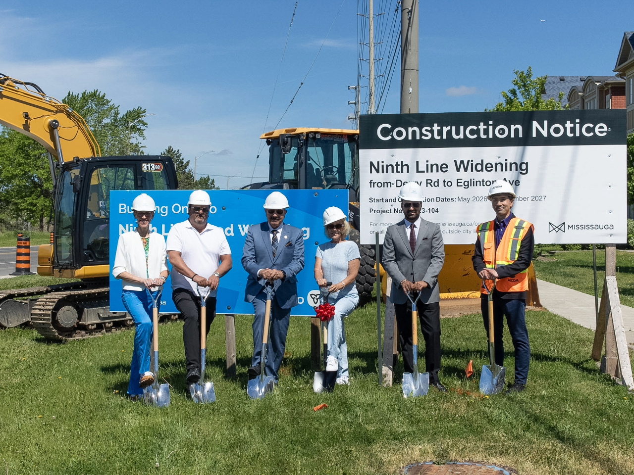 Officials attend the Ninth Line Widening groundbreaking.