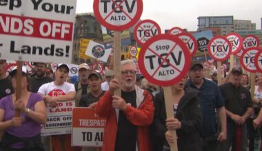 ‘We don’t want to re-live that history’: Quebec farmers protest high-speed train project - CTV News