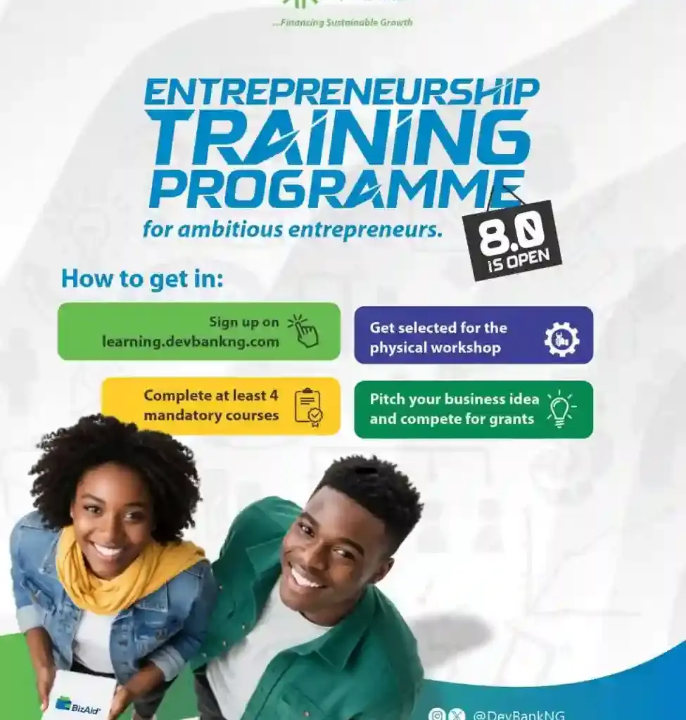 Call for Applications: DBN Entrepreneurship Training Programme (ETP) 8.0 for Nigerian Entrepreneurs