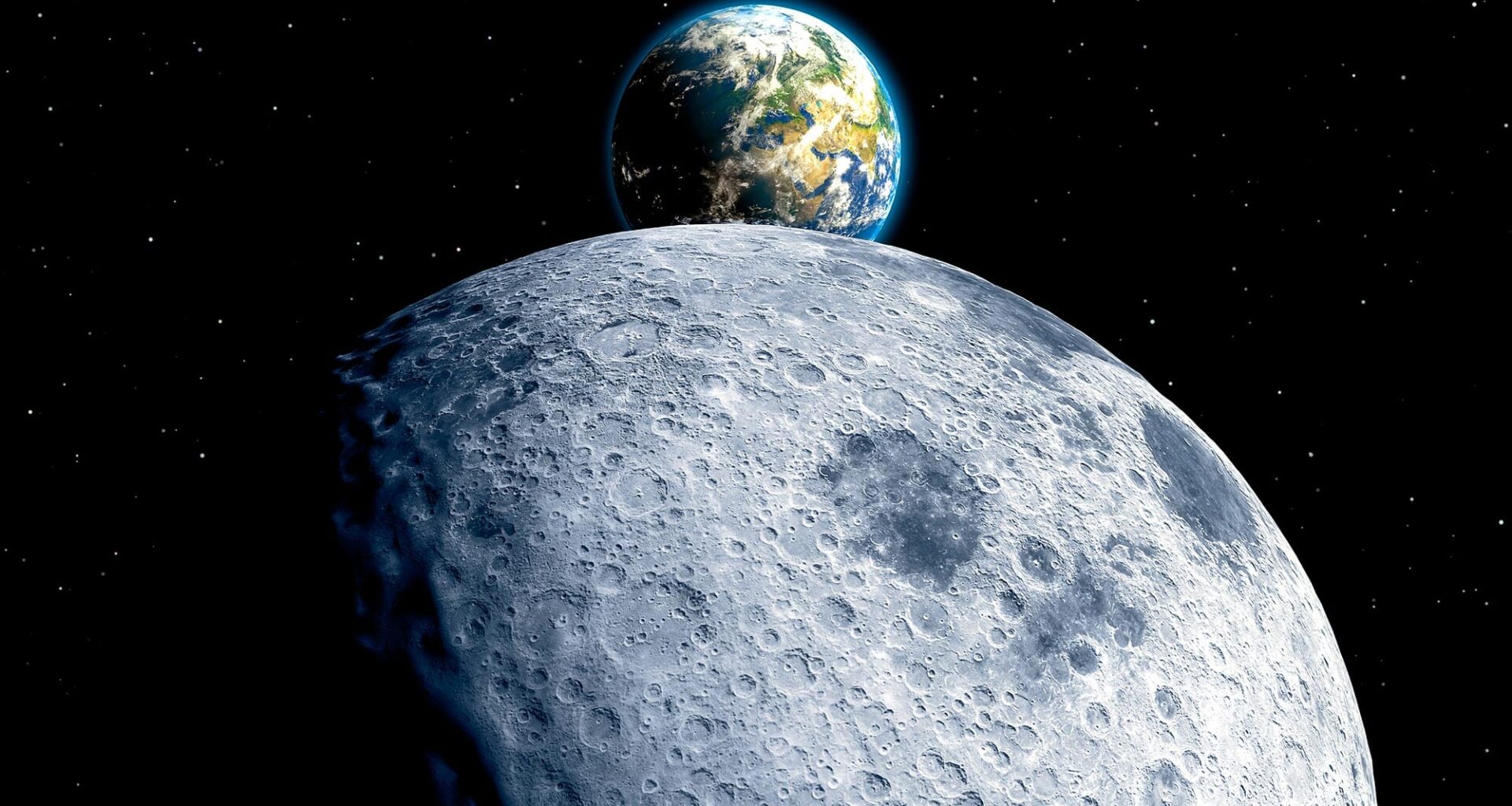 Planet Earth Behind Far Side of Moon