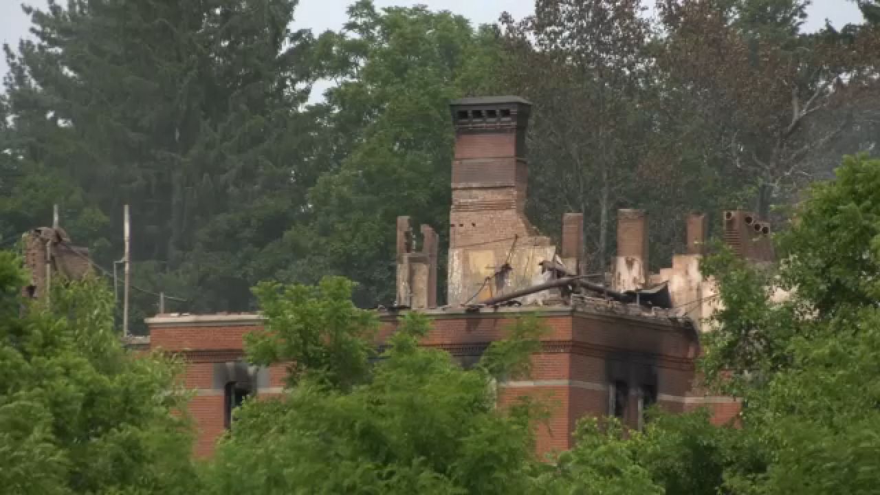 Former Hudson River Psychiatric Center after a fire