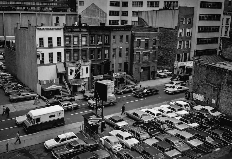 54th St New York April 1979 (€650 unframed; €725 framed) by Eamon Carr as part of his photography exhibition, Visions of America 1978-1979 in the Powerscourt Townhouse Centre, Dublin from June 12-19.