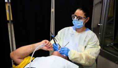 Dental hygiene students in Vancouver provide care to unhoused people