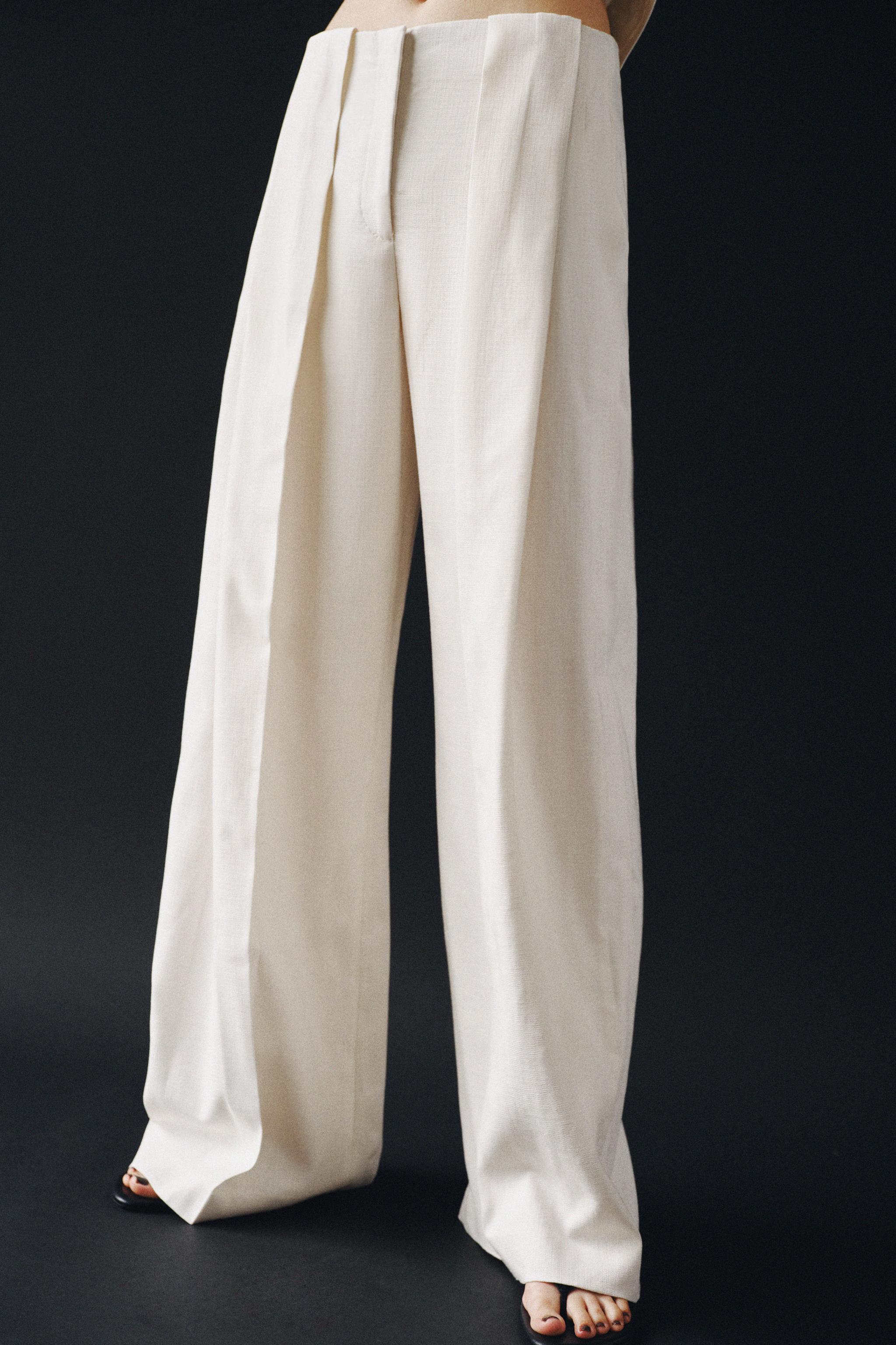 Zw Collection Topstitched Straight Pants