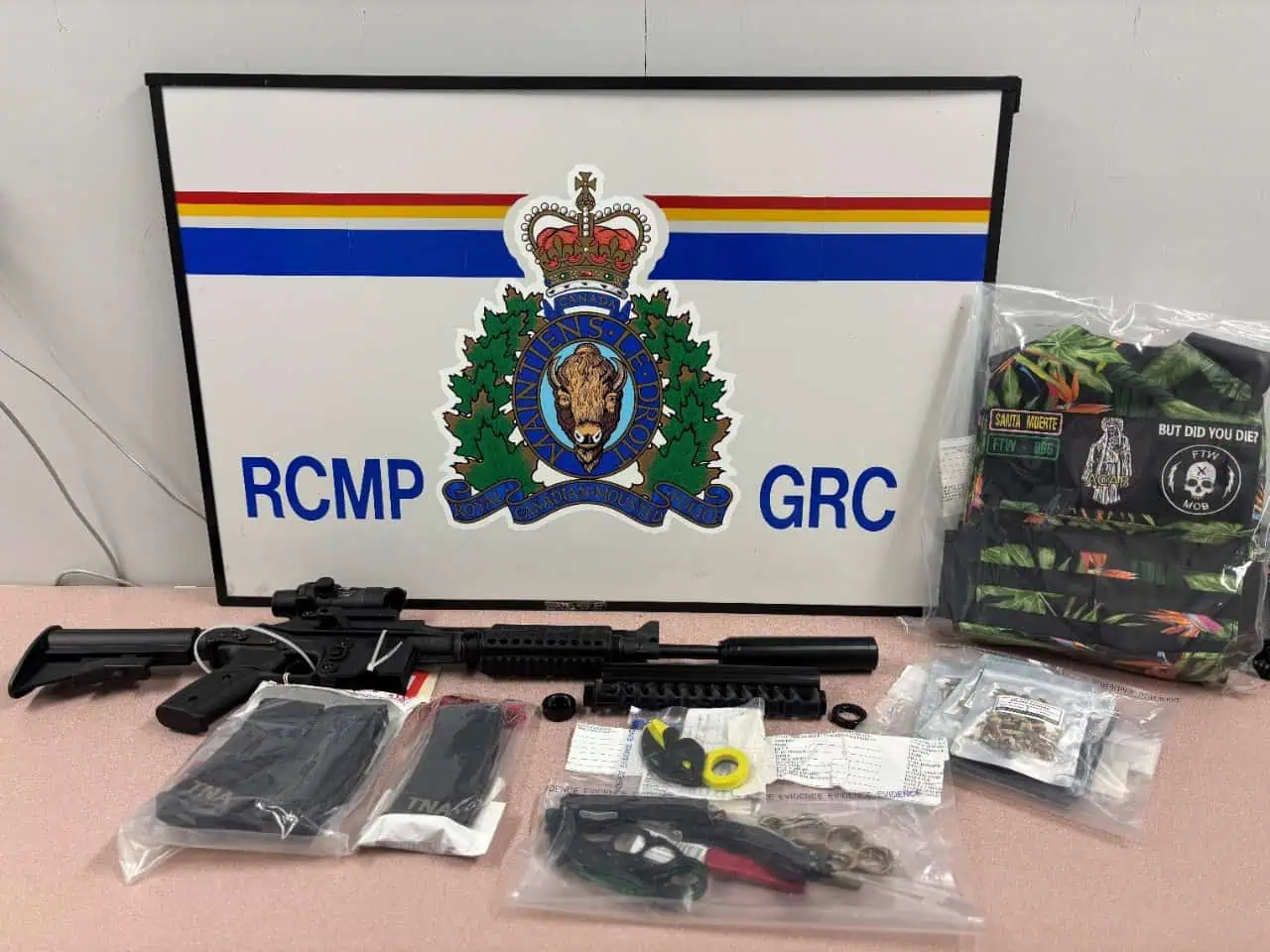 seized weapons went through mail plant in mississauga.