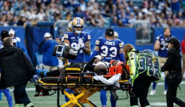 Jamal Peters says he’s okay after being stretchered off in Hamilton Tiger-Cats’ win