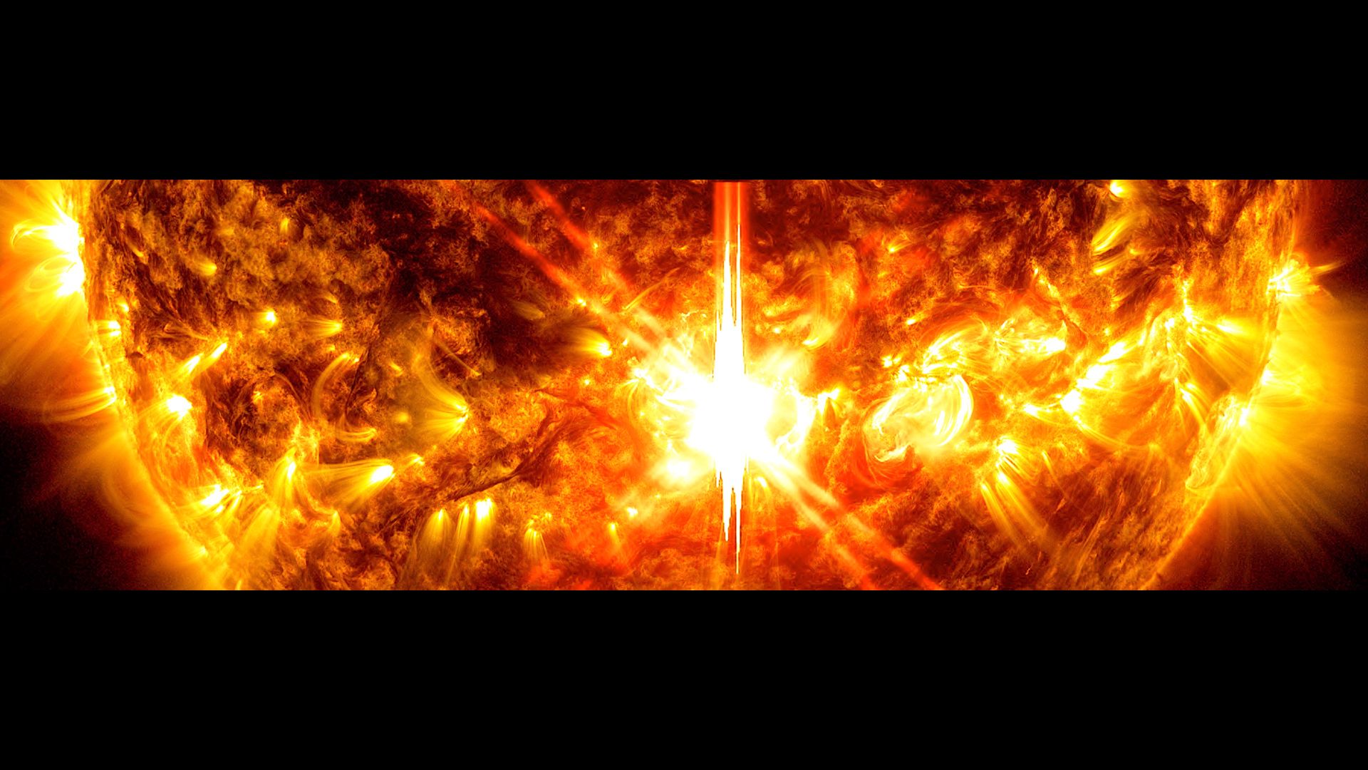 A close up of the bright spot on the sun that is the solar flare.