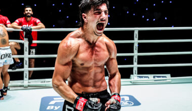 Ramadan Ondash celebrates his win over Suriyanlek Pro Yenying at The Inner Circle May 29.