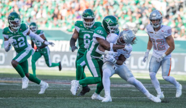Emilus scores three TDs, Roughriders rally in final minute to edge Lions