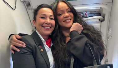 Rihanna receives gift of Mohawk beadwork from Air Canada flight attendant