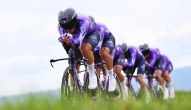 PERREUX, FRANCE - JUNE 09: Hamish McKenzie of Australia and Team Jayco AlUla competes during the 78th Tour Auvergne-Rhone-Alpes 2026, Stage 3 a 28.4km team time trial stage from Perreux to Perreux / #UCIWT / on June 09, 2026 in Perreux, France. (Photo by Dario Belingheri/Getty Images)