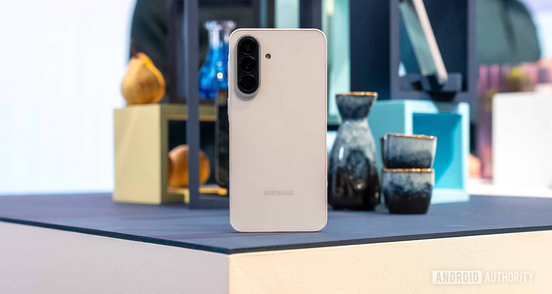 Samsung Galaxy A37 Awesome White stood up