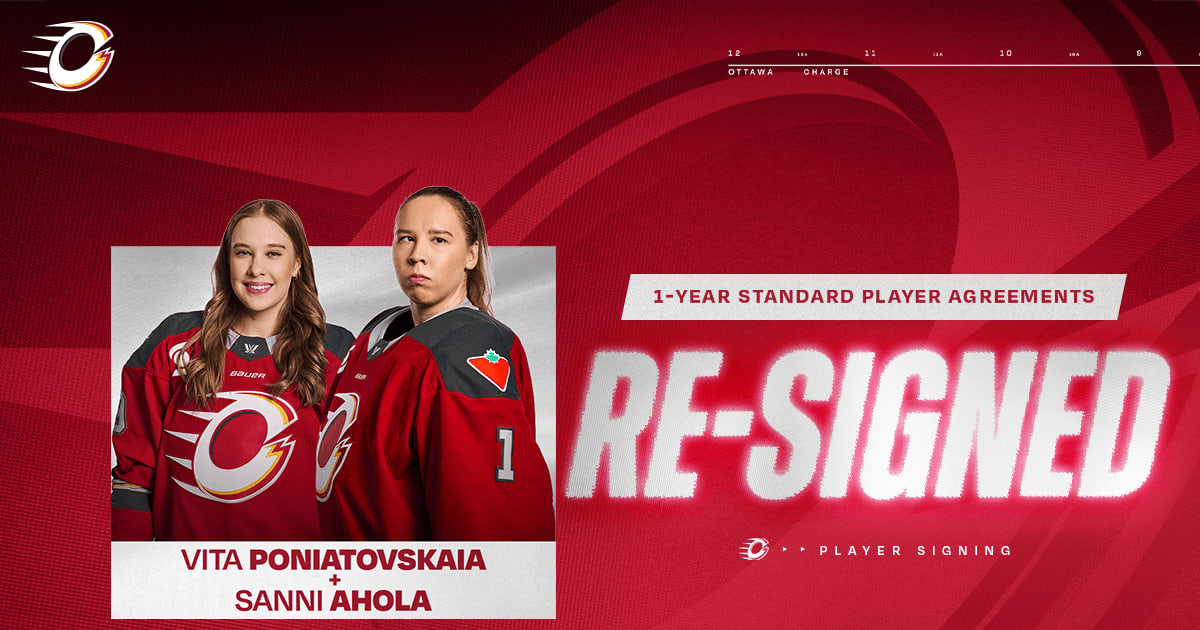 OTTAWA CHARGE RE-SIGN AHOLA, PONIATOVSKAIA TO ONE-YEAR DEALS | PWHL