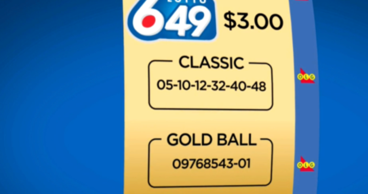 Winning Lotto 6/49 Gold Ball jackpot ticket worth $16M sold in Peterborough