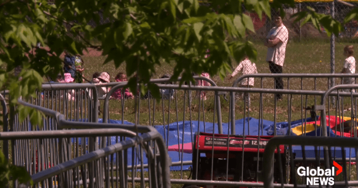 3-year-old critically injured after bouncy castle swept up by wind in Montreal