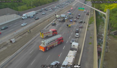 3 injured in six-vehicle crash on QEW near Dixie Road