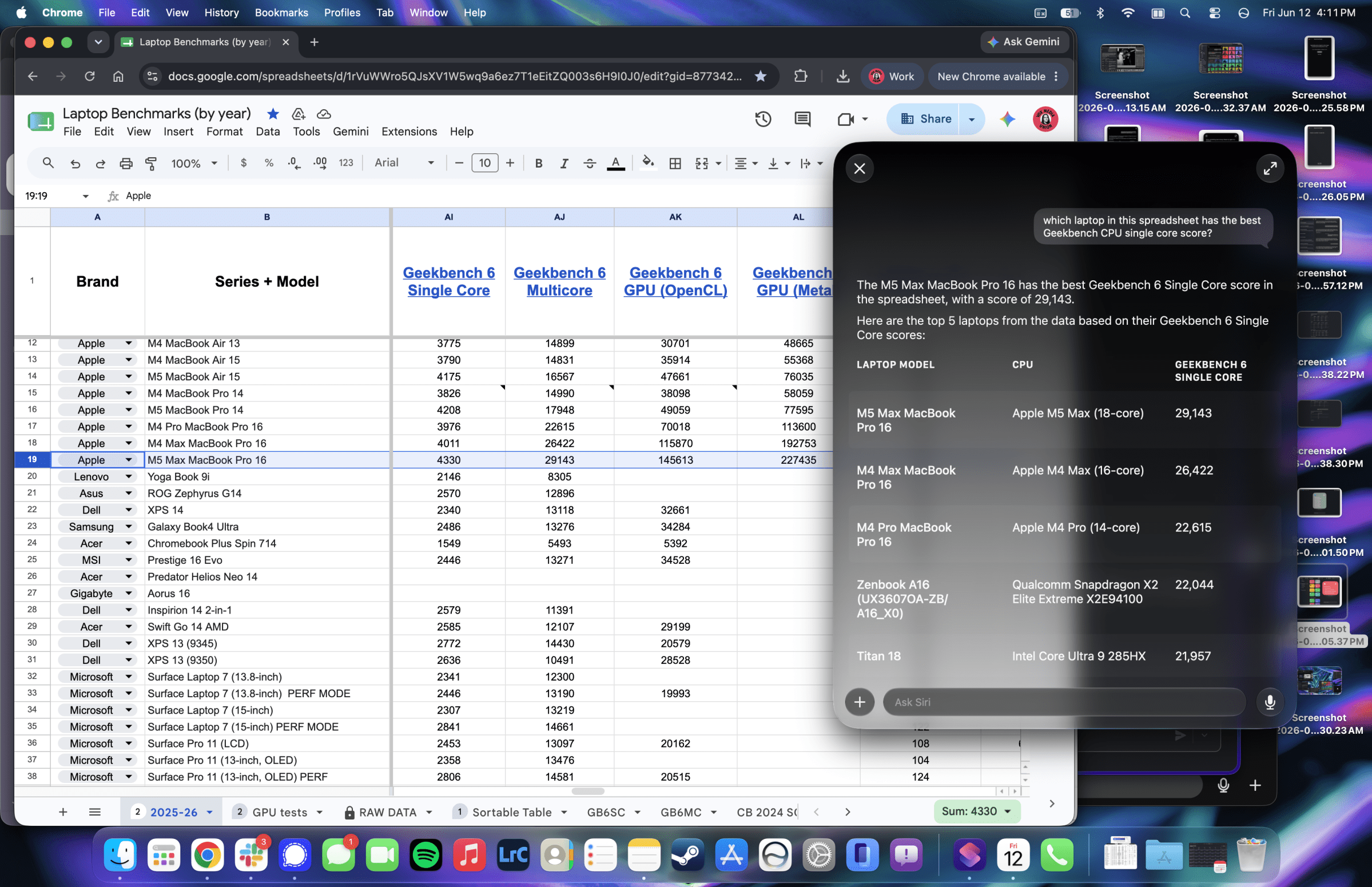 No, Siri, those are not single core scores. And those columns could not be more clearly labeled.