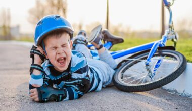 Small Child Fall Bicycle Crying Screaming Pain
