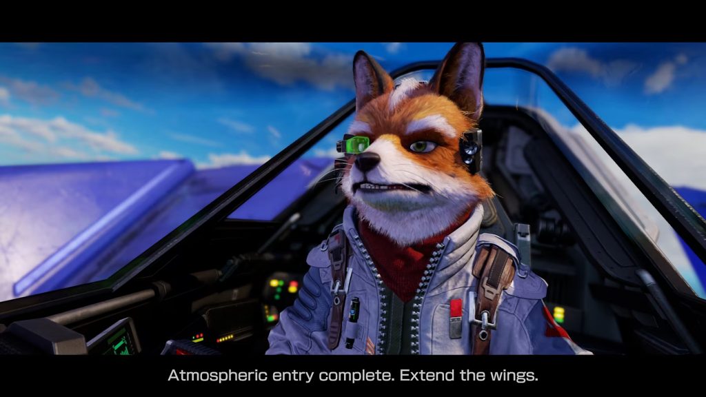 Fox McCloud talking to his team about the next adventure ahead.