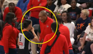 Mystics head coach Sydney Johnson shouting