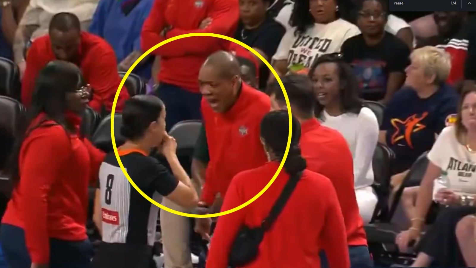 Mystics head coach Sydney Johnson shouting