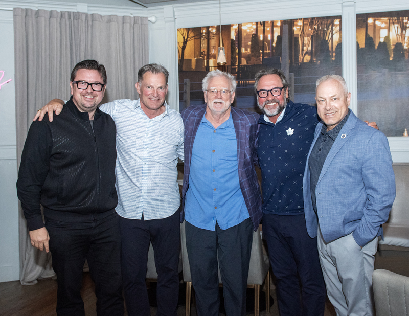 EY&rsquo;s Aaron Smith, NHL alumnus Kirk Muller, Greg Moore (Quantum Project Management Services), NHL alumnus Darcy Tucker, and Ottawa Hospital Foundation