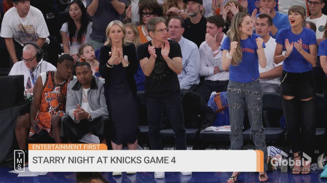 Click to play video: 'Taylor Swift, Mariska Hargitay go viral cheering on Knicks historic NBA Finals comeback'