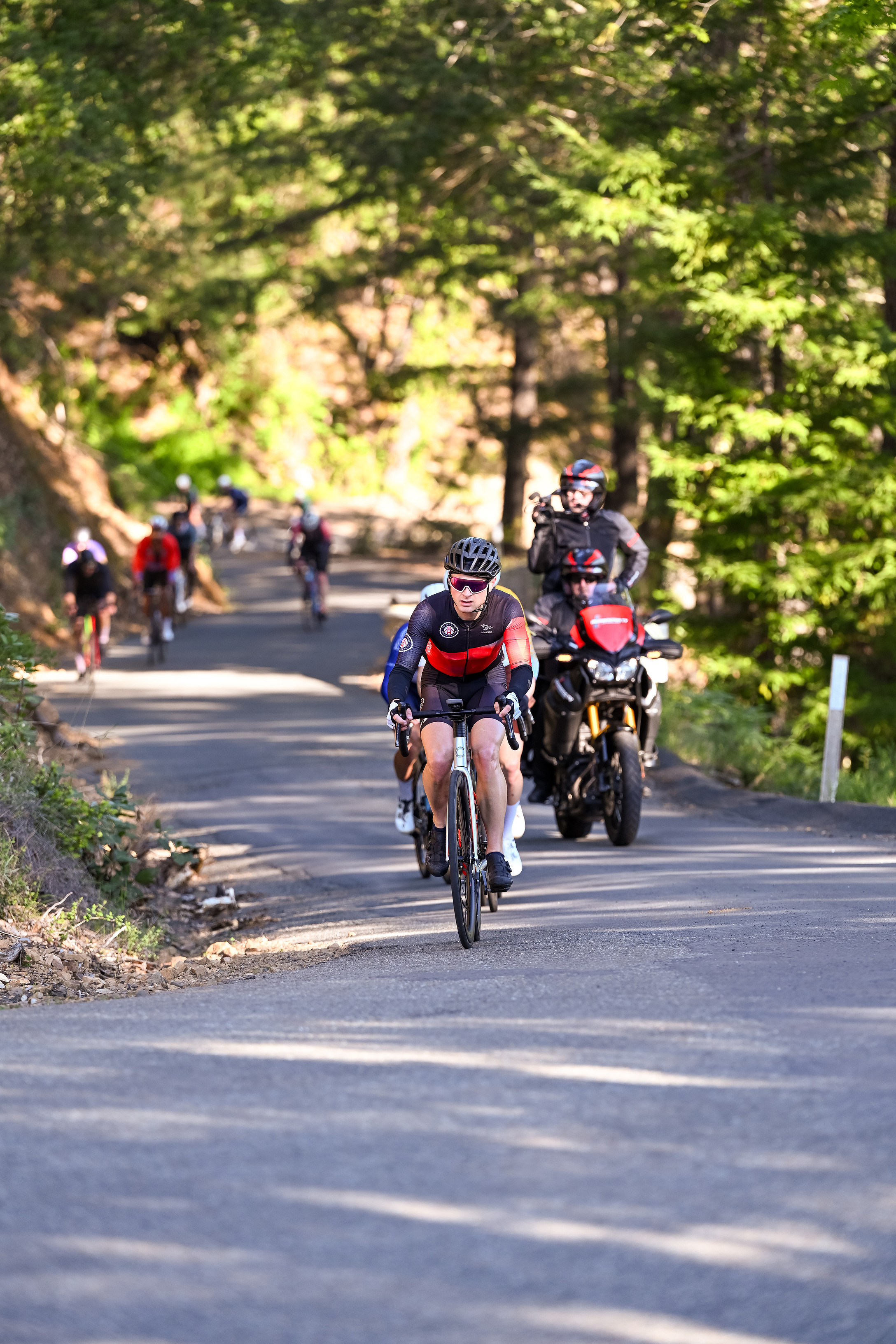 Cyclists competing in the 2025 Growler, a pro race that...