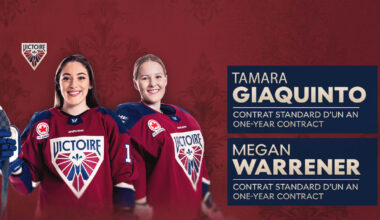 MONTRÉAL VICTOIRE RE-SIGN DEFENDER TAMARA GIAQUINTO AND GOALTENDER MEGAN WARRENER | PWHL