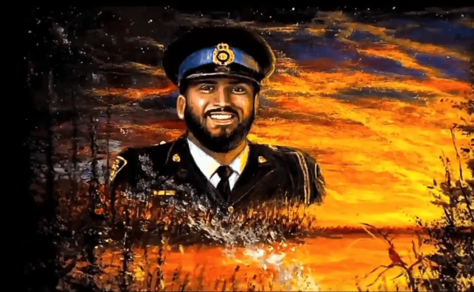 Retired police artist's painting 'Tarun's Glow' pays tribute to killed Brampton officer