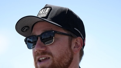 Tyler Reddick, driver of the No. 45 Pala Casino Toyota, looks on during practice for the NASCAR Cup Series Toyota/Save Mart 350 at Sonoma Raceway on June 27. (Getty Images via AFP)