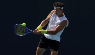 Ben Shelton in action ahead of the French Open