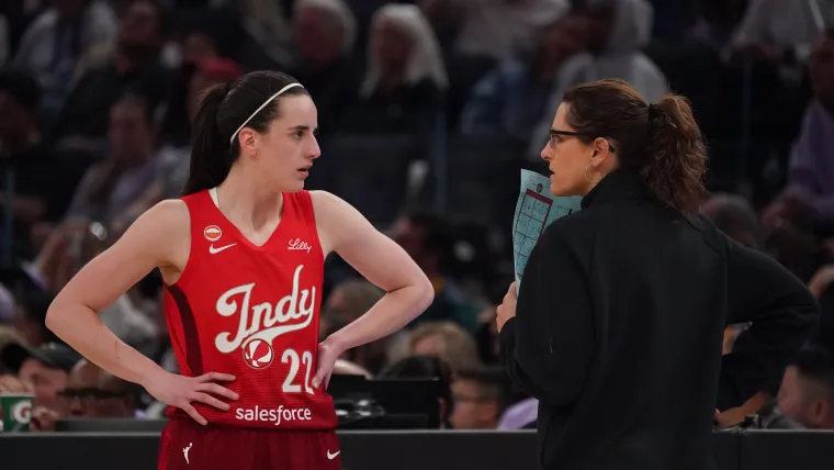 Caitlin Clark, Stephanie White share hug during Fever's win vs. Dream as questions about relationship swirl image