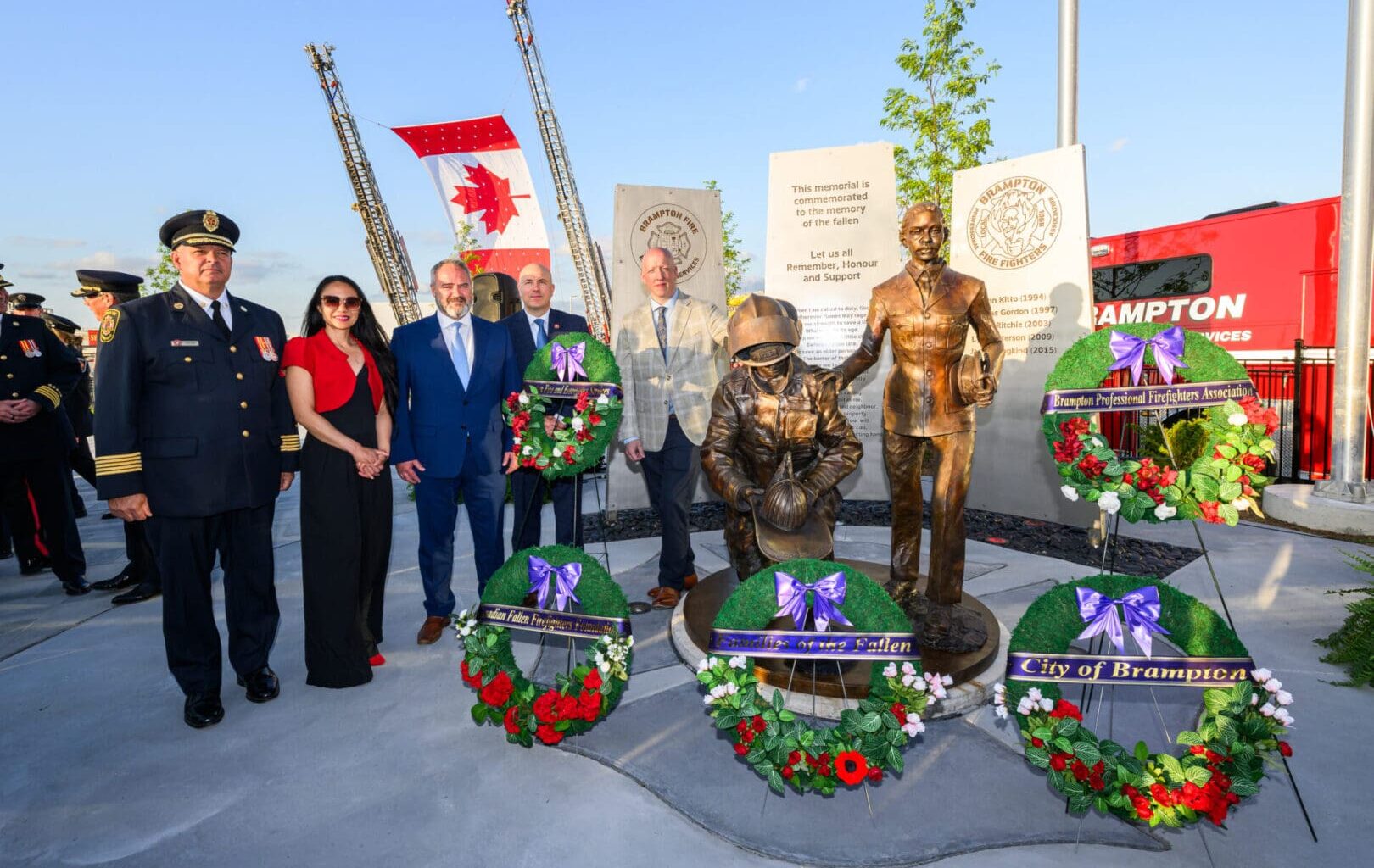 City of Brampton Unveils Brampton Fire and Emergency Services Fallen Firefighter Memorial