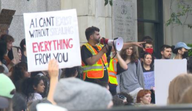 Vancouver protest opposing planned AI data centres