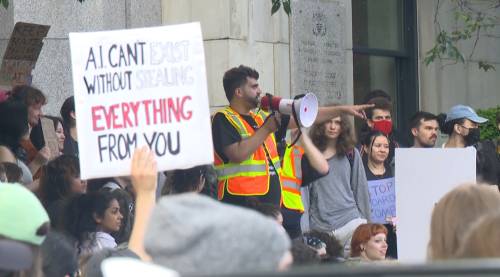 Vancouver protest opposing planned AI data centres