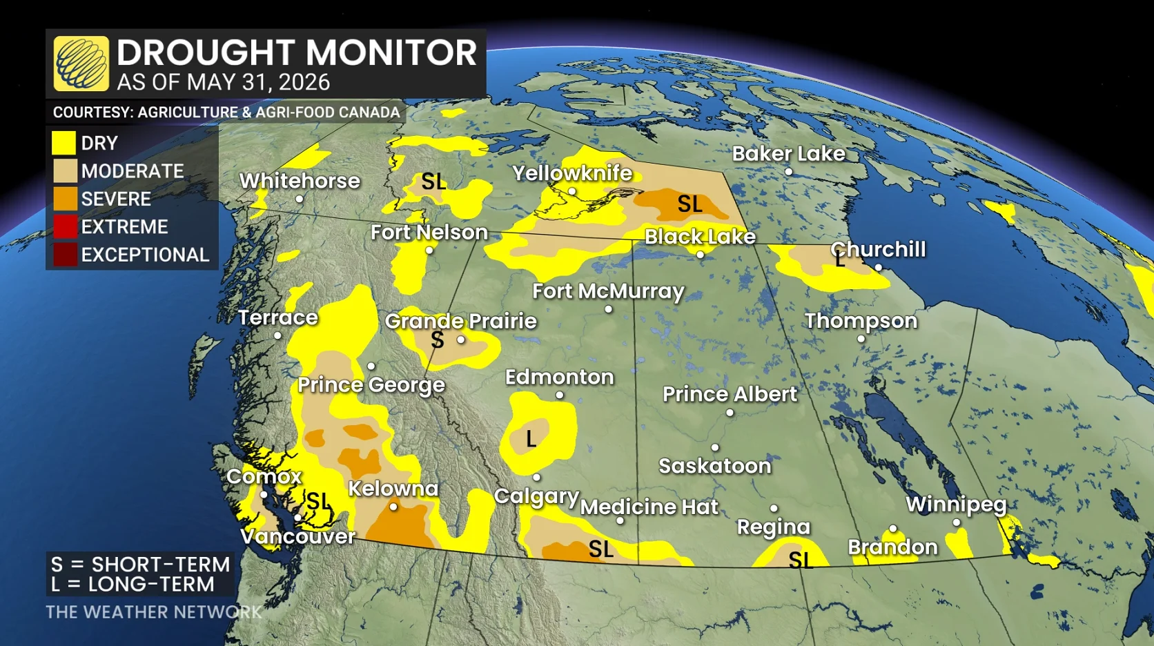 Western Canada Drought Monitor May 31 2026